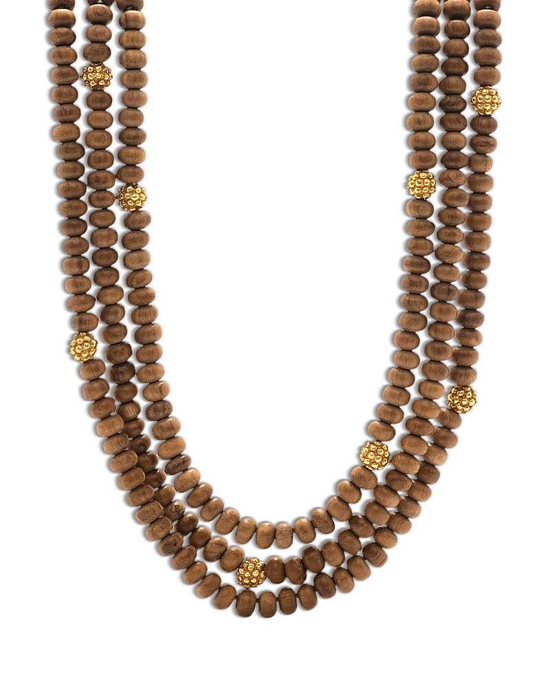 Capucine De Wulf Earth Goddess Triple Strand Teak Bead Necklace, 18 Cover