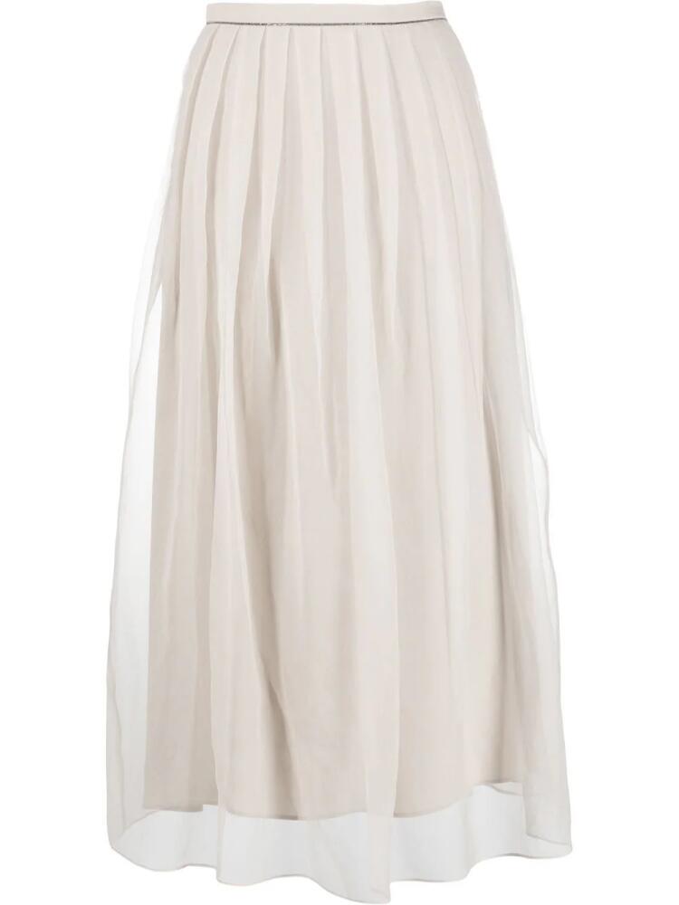 Brunello Cucinelli layered maxi skirt - Neutrals Cover