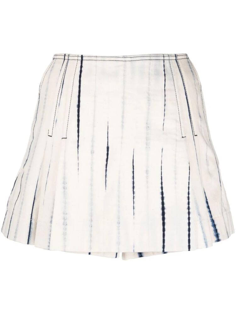 Tory Burch pleated cotton shorts - Neutrals Cover