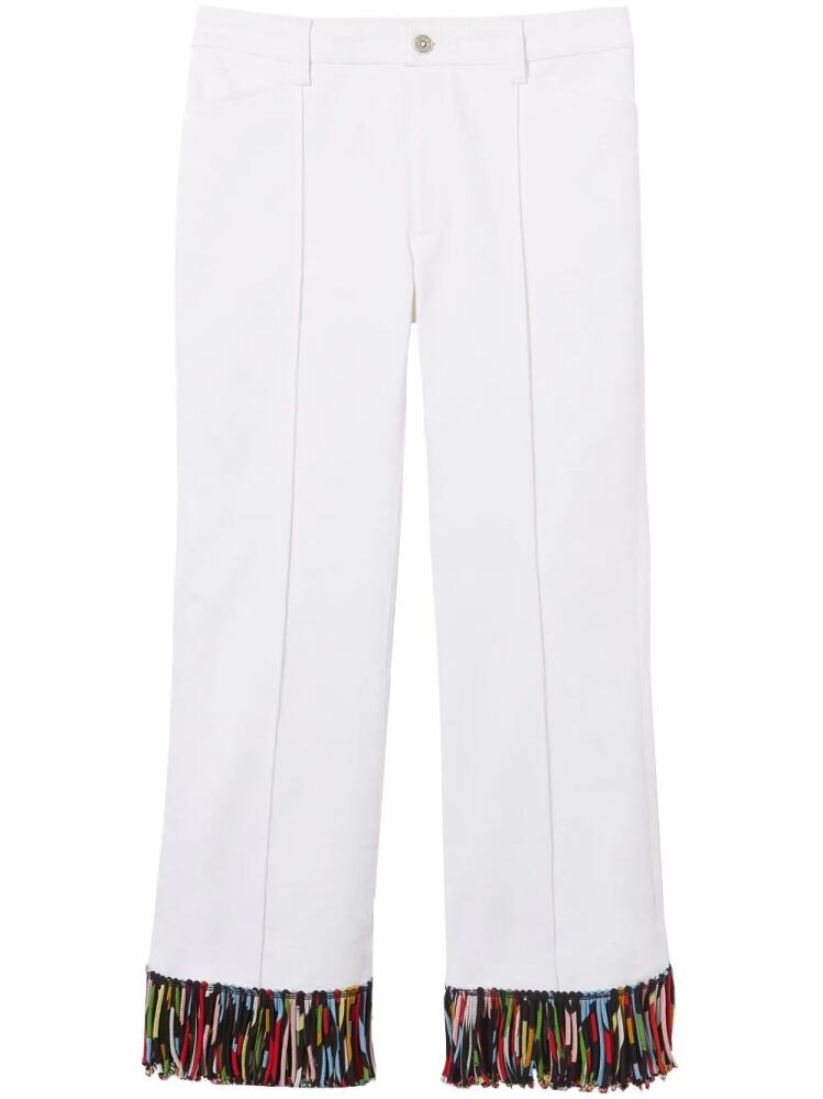 PUCCI fringe-detailing cropped trousers - White Cover