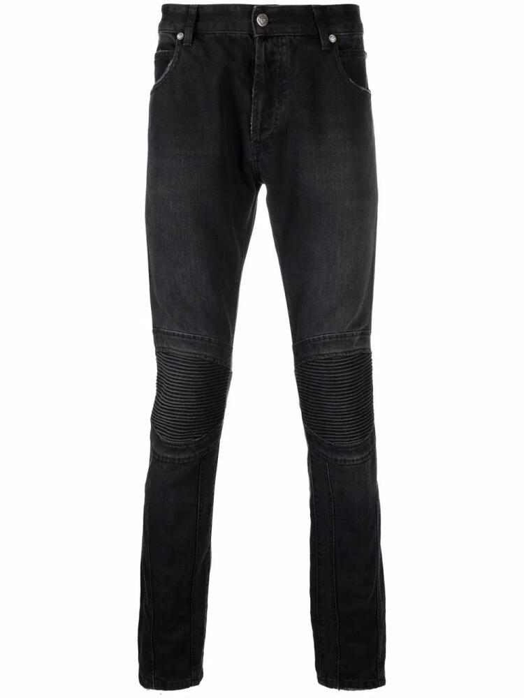 Balmain B-embroidered skinny jeans - Black Cover