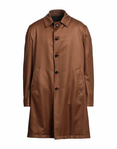 Lardini Man Overcoat & Trench Coat Brown Wool, Cashmere, Silk, Polyester Cover