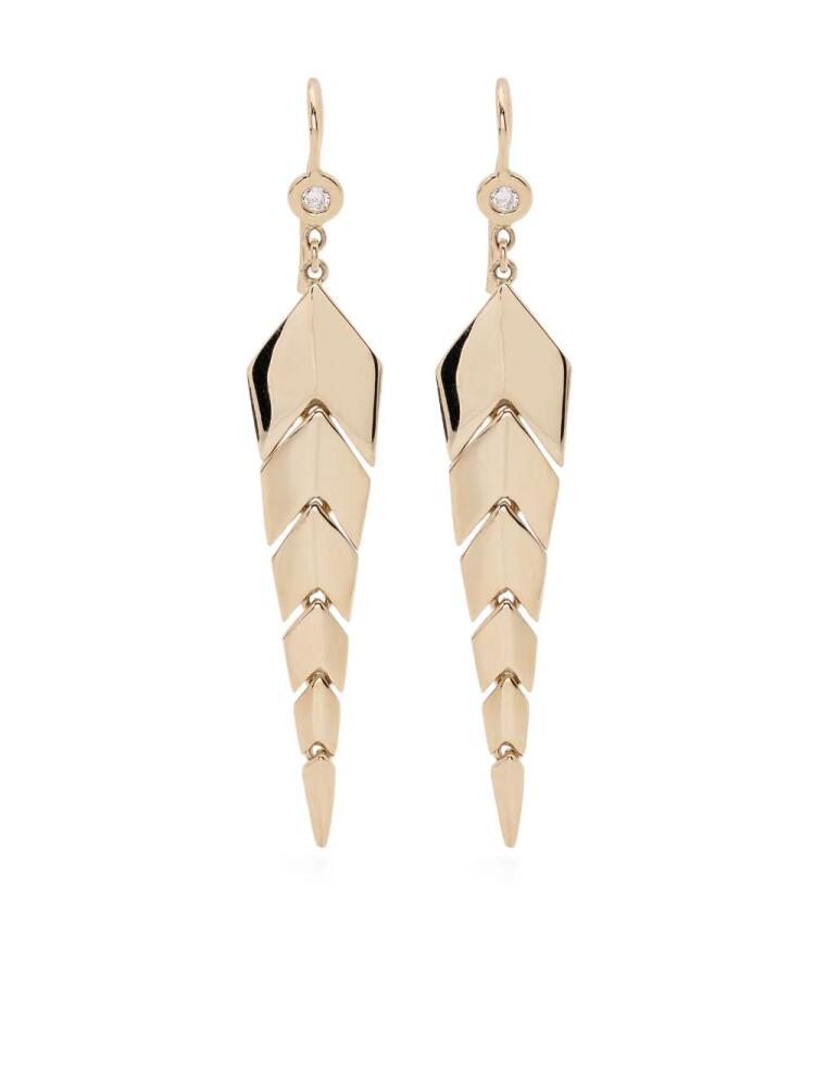 Jacquie Aiche 14kt yellow gold Small Fishtail drop earrings Cover