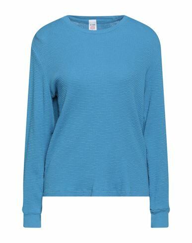 Re/done Woman Sweater Azure Cotton Cover