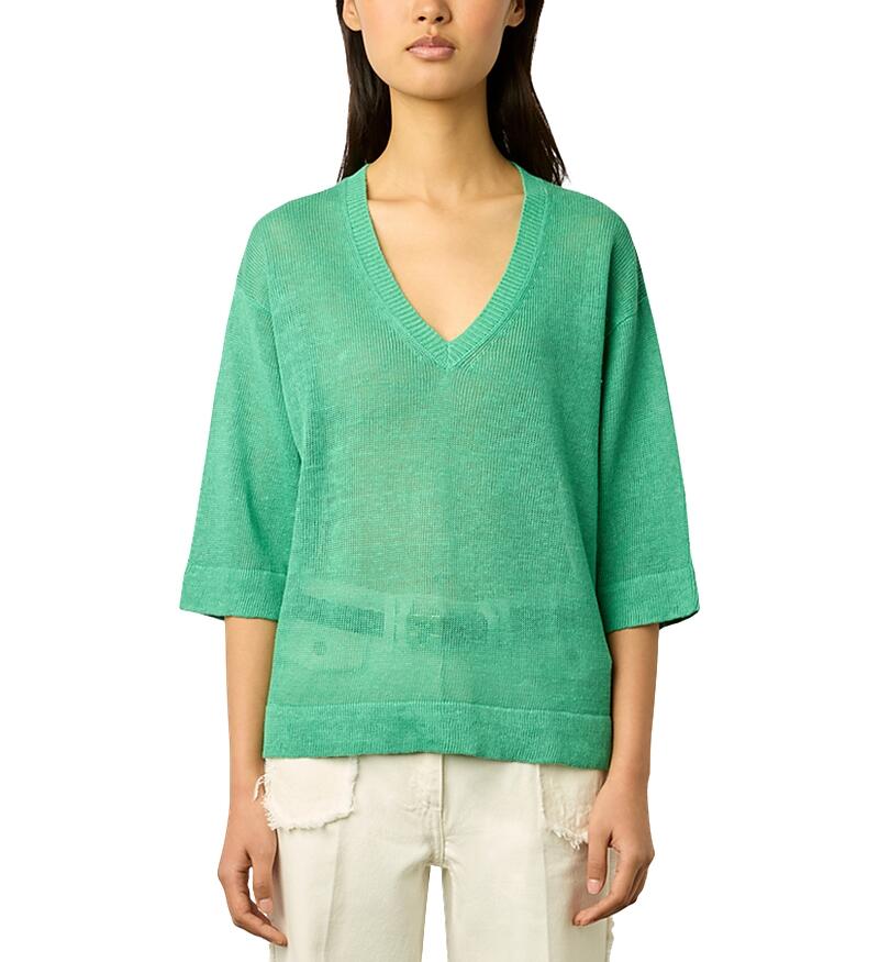 Gerard Darel Lee V Neck Linen Sweater Cover