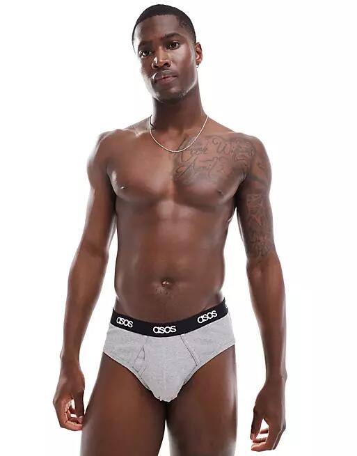 ASOS DESIGN capsule collection rib brief in light gray Cover