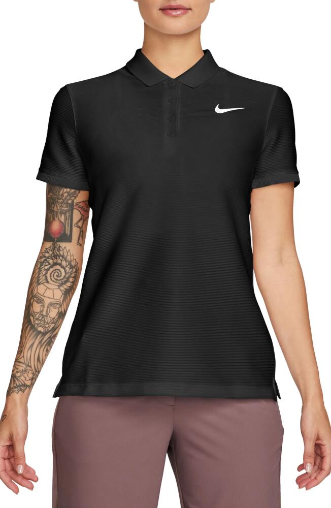 Nike Victory Dri-FIT Ottoman Knit Golf Polo in Black/White Cover