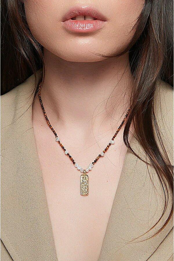 Deux Lions Jewelry Ula Tiger Eye Necklace in Gold Cover