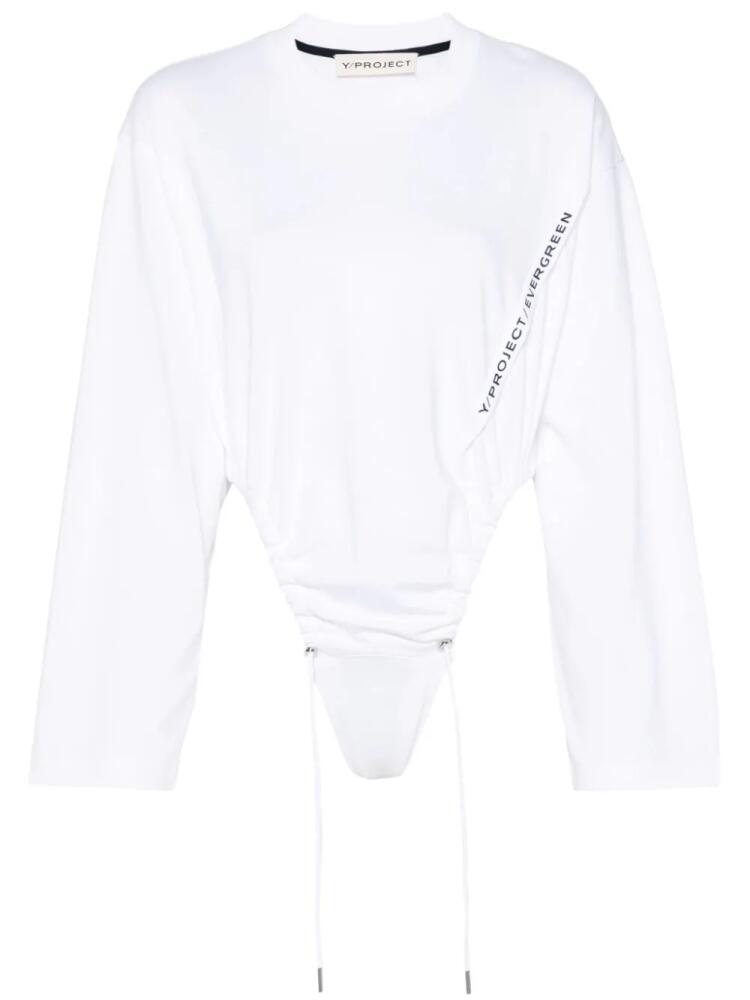 Y/Project logo-print bodysuit - White Cover