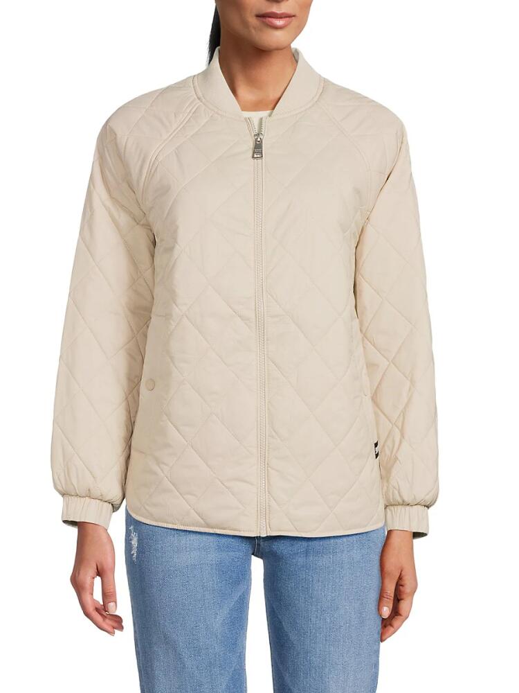 DKNY Women's Quilted Bomber Jacket - Cream Cover