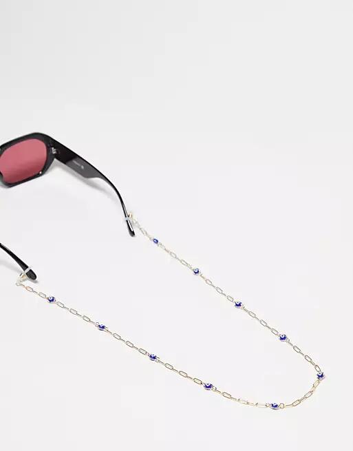 ASOS DESIGN sunglasses chain with eye detail in gold tone Cover