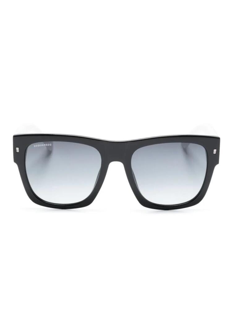 DSQUARED2 EYEWEAR Icon-debossed square-frame sunglasses - Black Cover