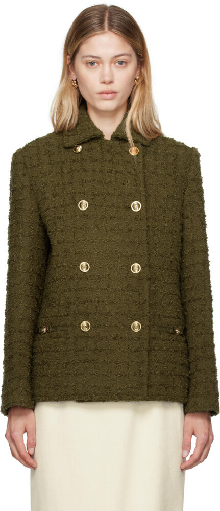 Versace Khaki Heritage Tweed Jacket Cover