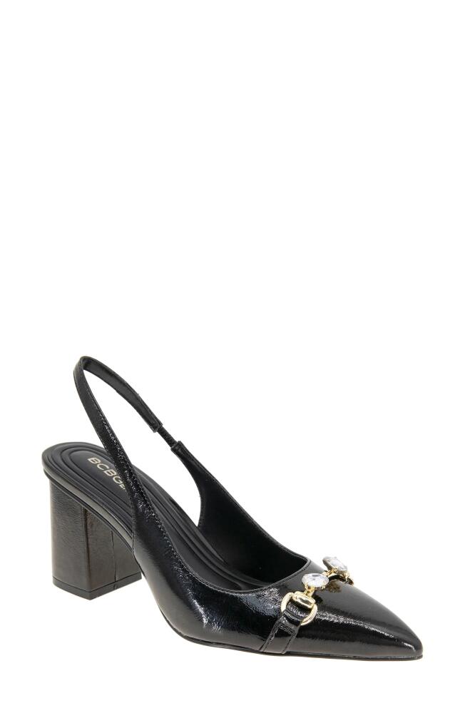 bcbg Gardin Pointed Toe Slingback Pump in Black Patent Cover