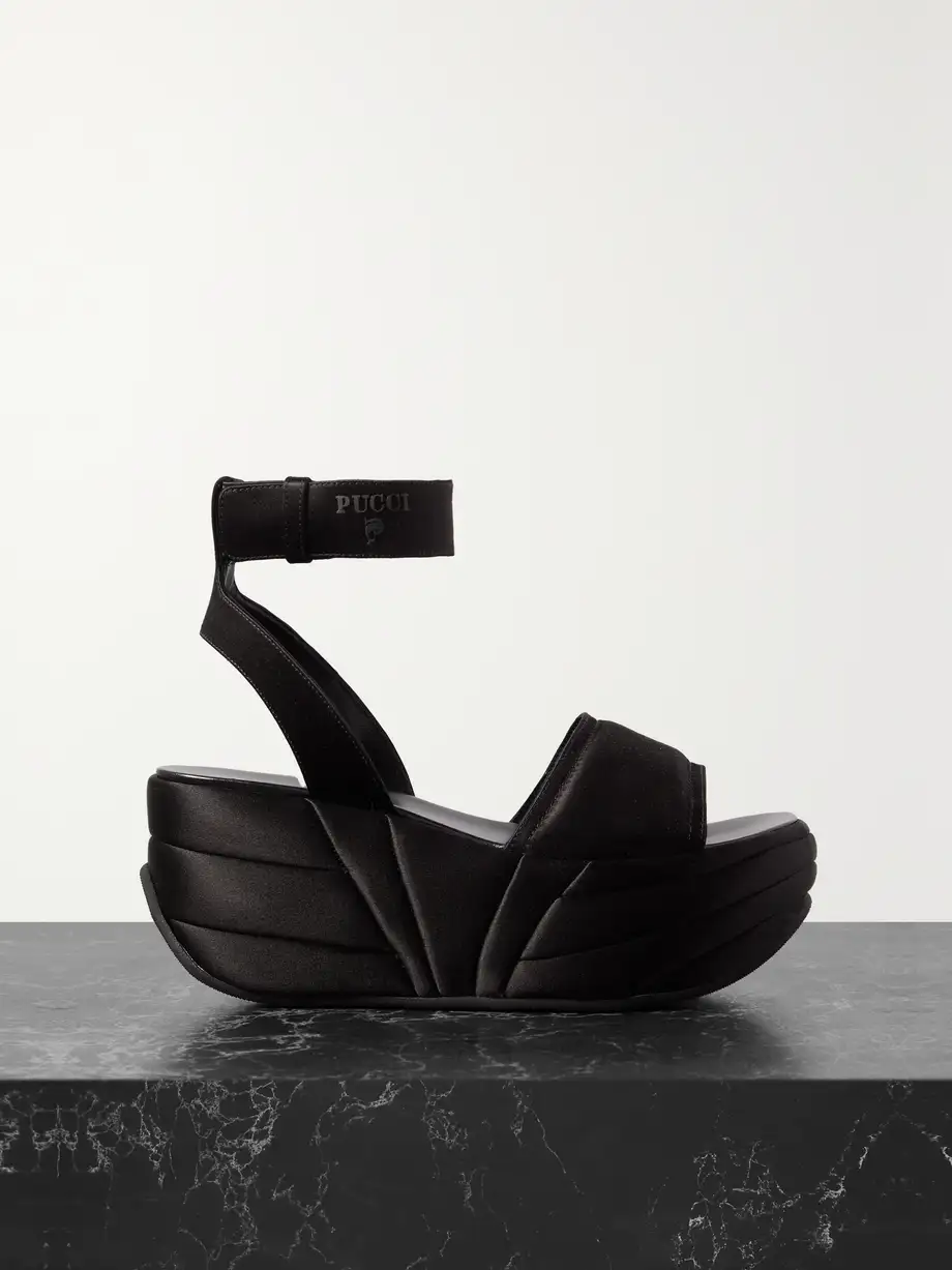 PUCCI - Satin Platform Sandals - Black Cover