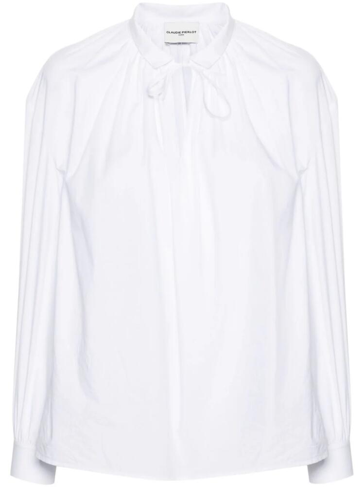 Claudie Pierlot tied-collar poplin shirt - White Cover