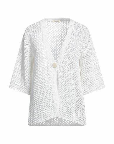 Bellwood Woman Cardigan White Cotton, Polyacrylic Cover