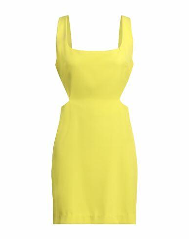 P. a.r. o.s. h. Woman Mini dress Yellow Polyester, Elastane Cover