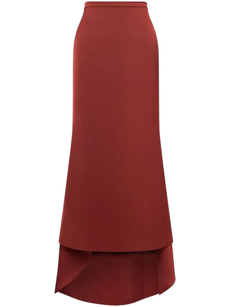 Philosophy Di Lorenzo Serafini long satin dip-hem skirt - Red Cover