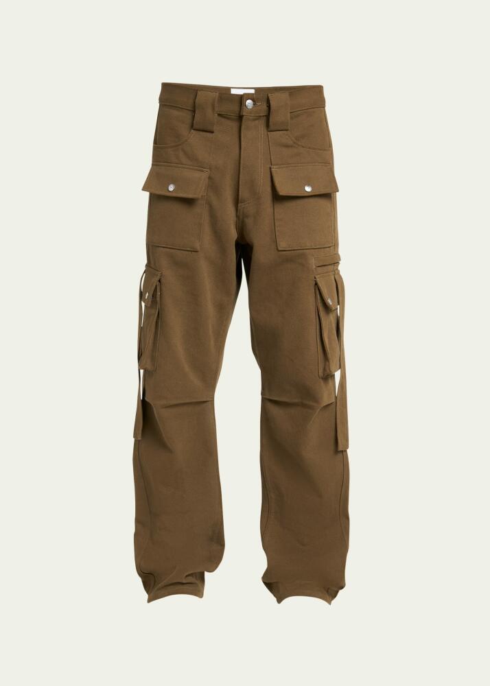 Rhude Men's Baggy Twill Multi-Pocket Cargo Pants Cover