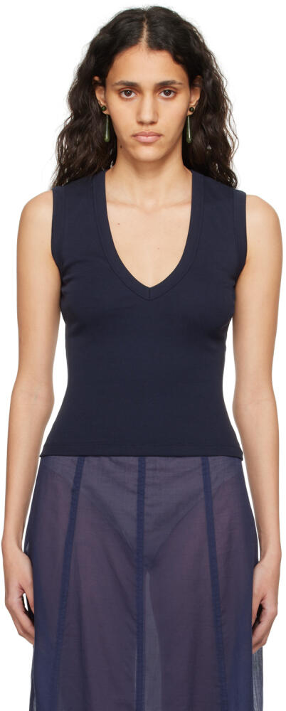 FLORE FLORE Navy Dewi Tank Top Cover