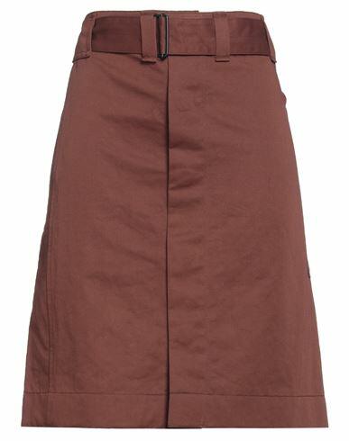 Lemaire Woman Mini skirt Cocoa Cotton, Linen Cover