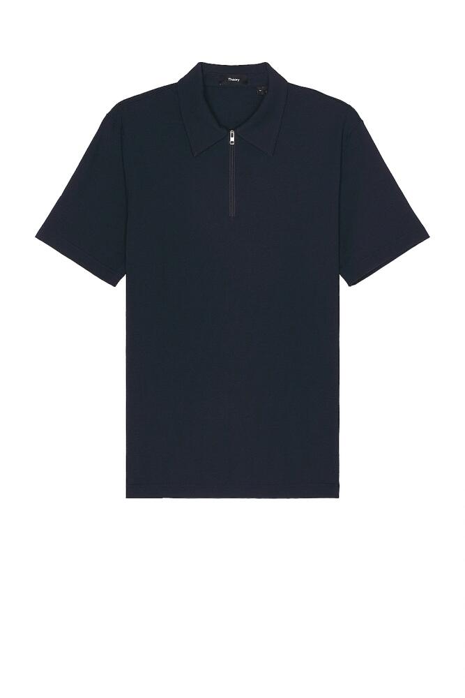 Theory Ryder Quarter Zip Polo in Blue Cover