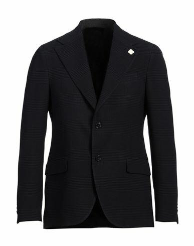 Lardini Man Blazer Midnight blue Wool, Polyester, Cotton, Elastane Cover