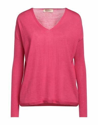 Gentryportofino Woman Sweater Magenta Virgin Wool, Silk Cover