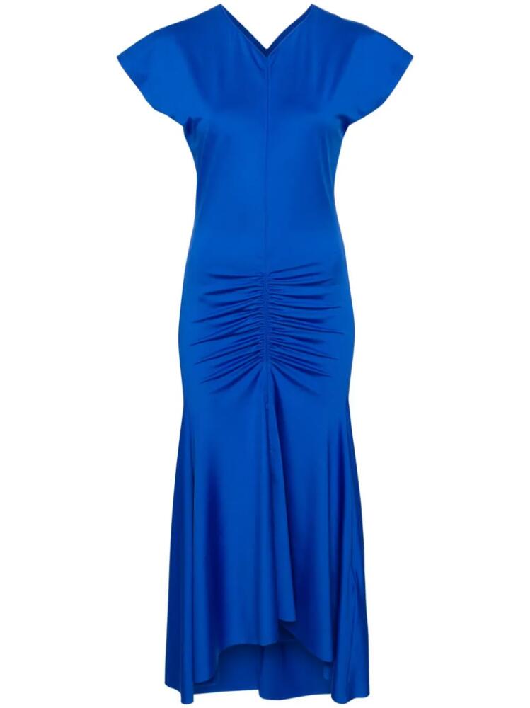 Victoria Beckham ruched asymmetric midi dress - Blue Cover