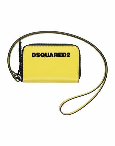 Dsquared2 Man Coin purse Acid green Calfskin Cover