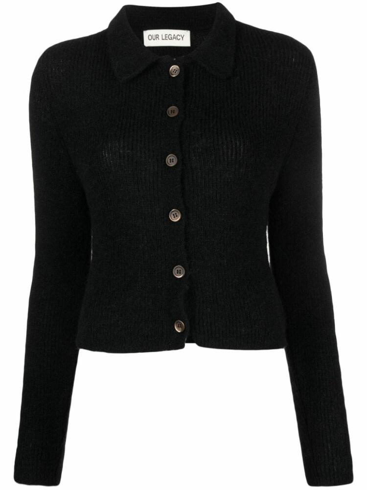 OUR LEGACY Mazzy ribbed-knit cardigan - Black Cover