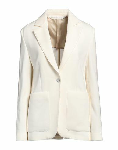 Palm Angels Woman Blazer Ivory Cotton, Polyester Cover