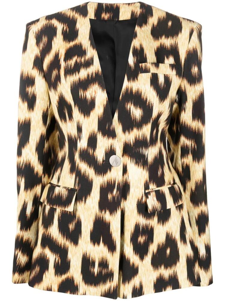 The Attico Louise leopard-print blazer - Black Cover