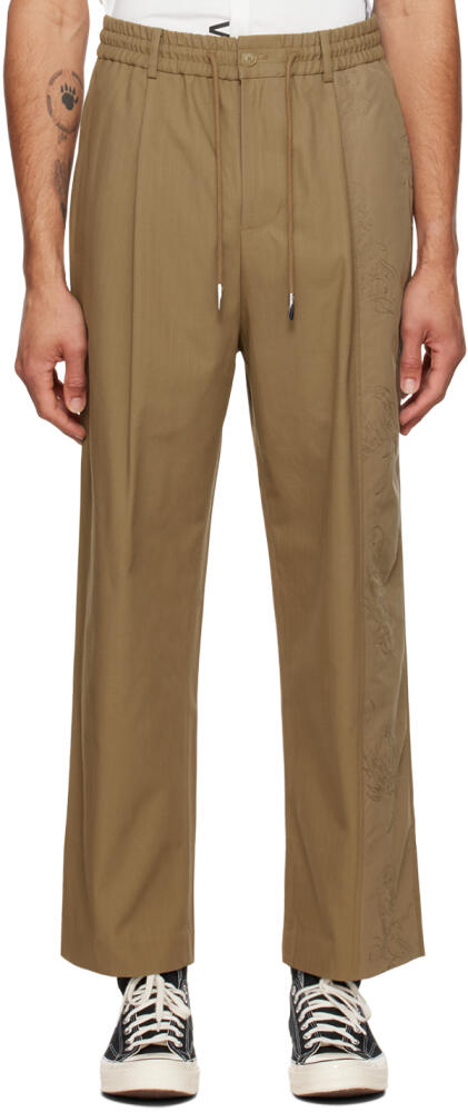 Feng Chen Wang Brown Embroidered Panel Trousers Cover