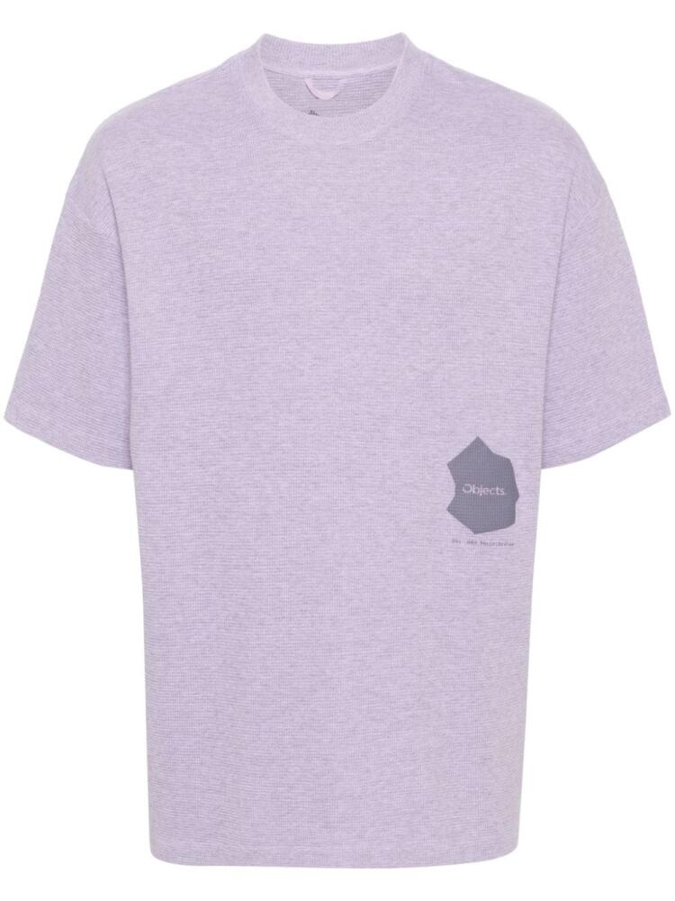 OBJECTS IV LIFE Waffle logo-print cotton T-shirt - Purple Cover