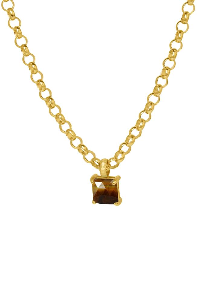 Dean Davidson Nomad Stone Pendant Necklace in Tiger Eye/Gold Cover