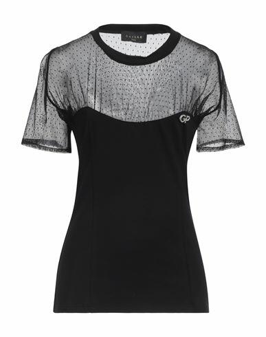 Gaëlle Paris Woman T-shirt Black Cotton, Elastane, Polyamide Cover