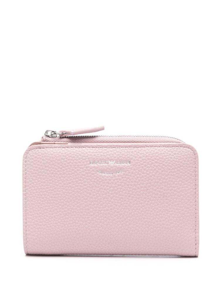 Emporio Armani pebbled-texture bi-fold wallet - Pink Cover