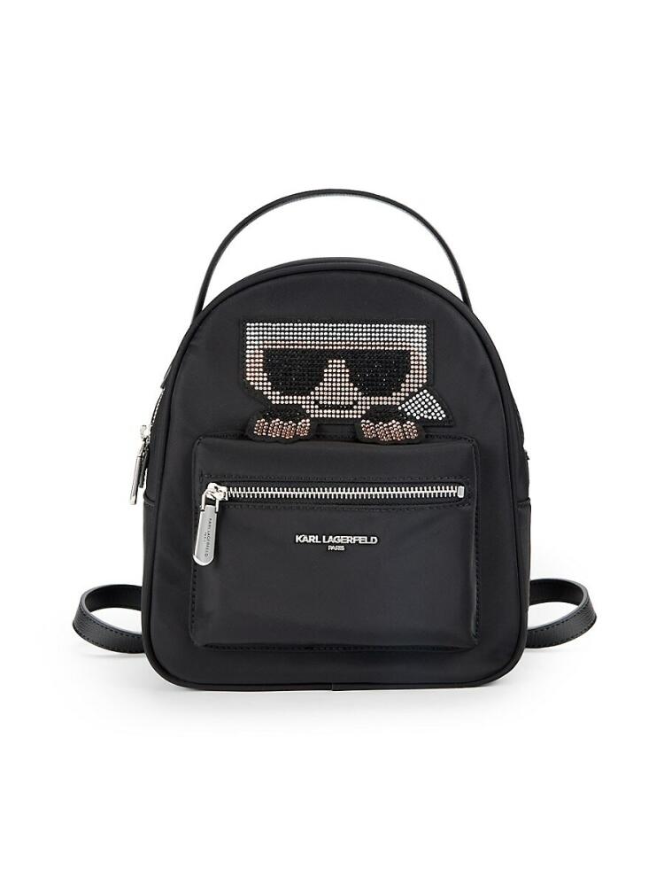 Karl Lagerfeld Paris Women's Amour Logo Backpack - Black White Cover