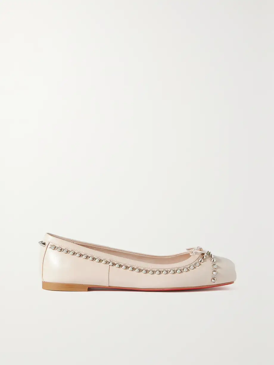 Christian Louboutin - Mamadrague Spiked Leather Ballet Flats - Cream Cover