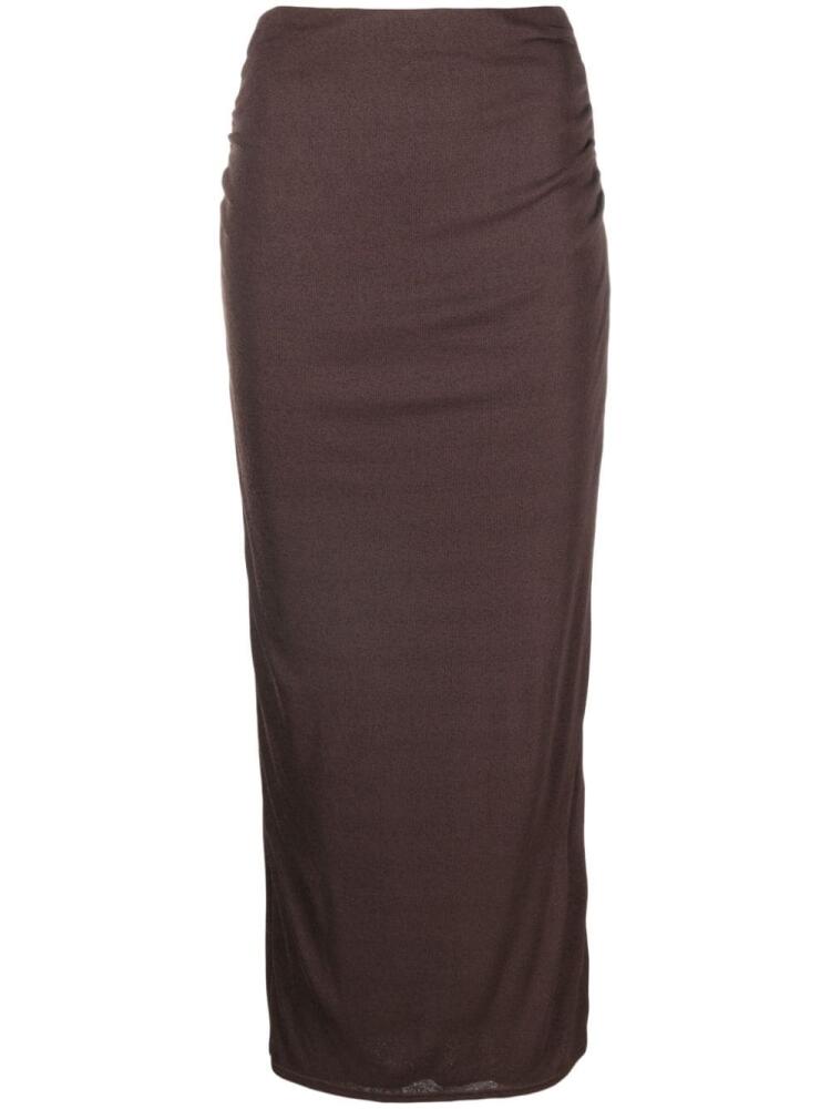 Nanushka Norine riched midi skirt - Brown Cover