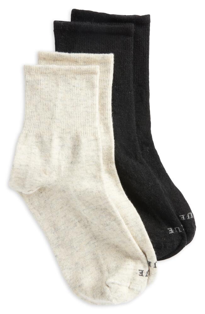 Hue 2-Pack Wool Blend Mini Crew Socks in Oatmeal Pack Cover