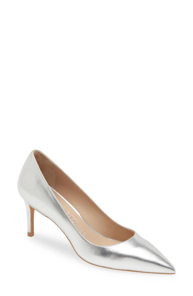 Stuart Weitzman Linsi 75 Pump in Silver Cover