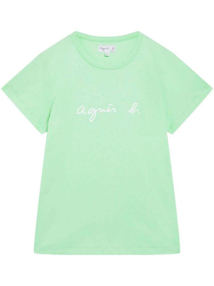 agnès b. logo-print cotton T-shirt - Green Cover