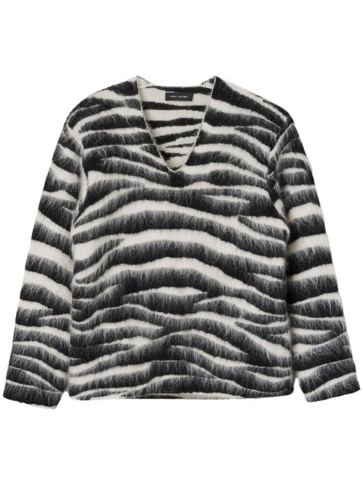 Marc Jacobs brushed zebra-intarsia jumper - Black Cover