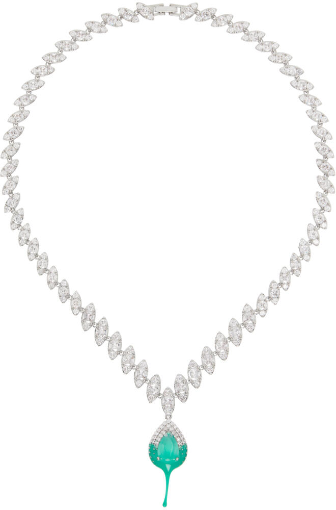 Ottolinger Silver & Green Diamond Dip Necklace Cover