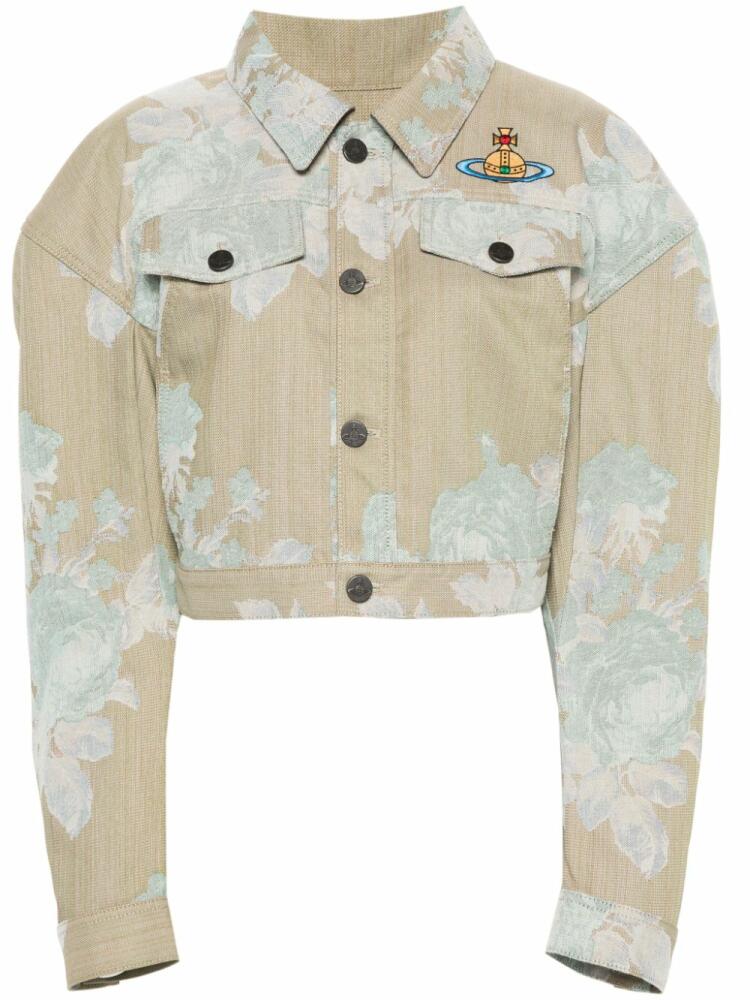 Vivienne Westwood Orb-embroidered denim jacket - Neutrals Cover