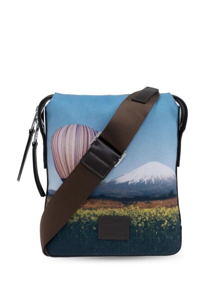 Paul Smith 'Stripe Balloon Mount Fuji'-print shoulder bag - Blue Cover