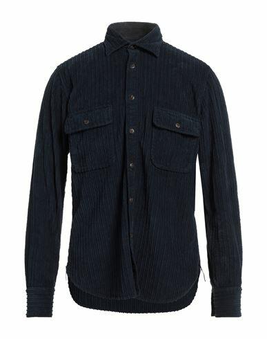 Tintoria Mattei 954 Man Shirt Navy blue Cotton Cover